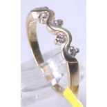 DIAMOND BAND RING. 9 ct gold fancy five