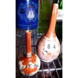 BUD VASES. Two Oriental bud vases, one A