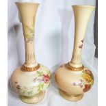 ROYAL WORCESTER SPILL VASES. Blush ivory