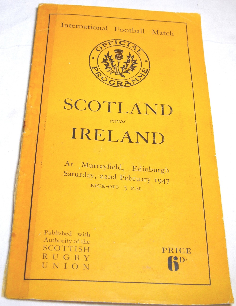 SCOTLAND V IRELAND 1947. International R