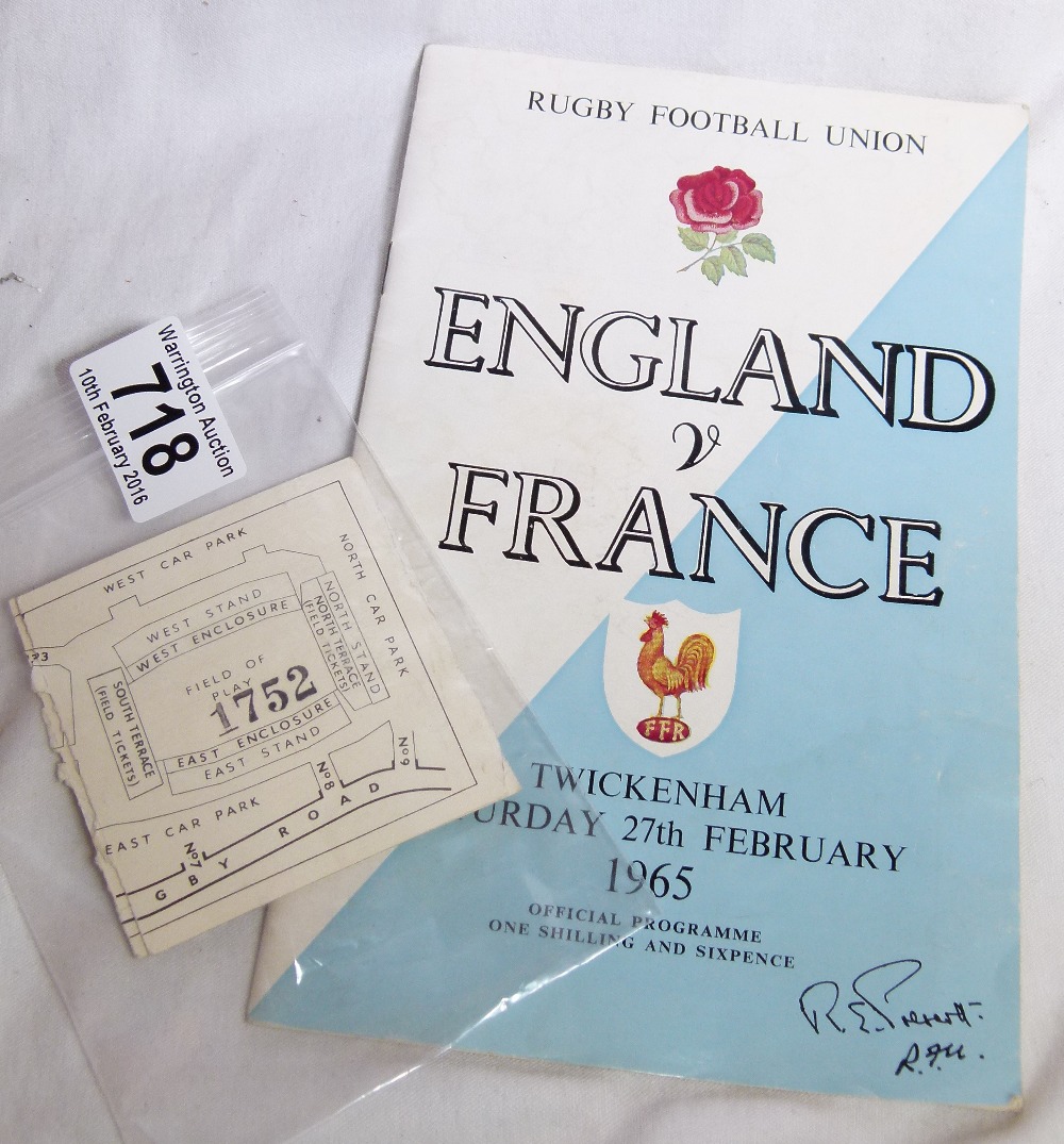 RUGBY UNION PROGRAMME. England v France - Image 2 of 2