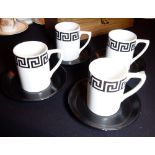 PORTMEIRION MUGS AND SAUCERS. Set of fou