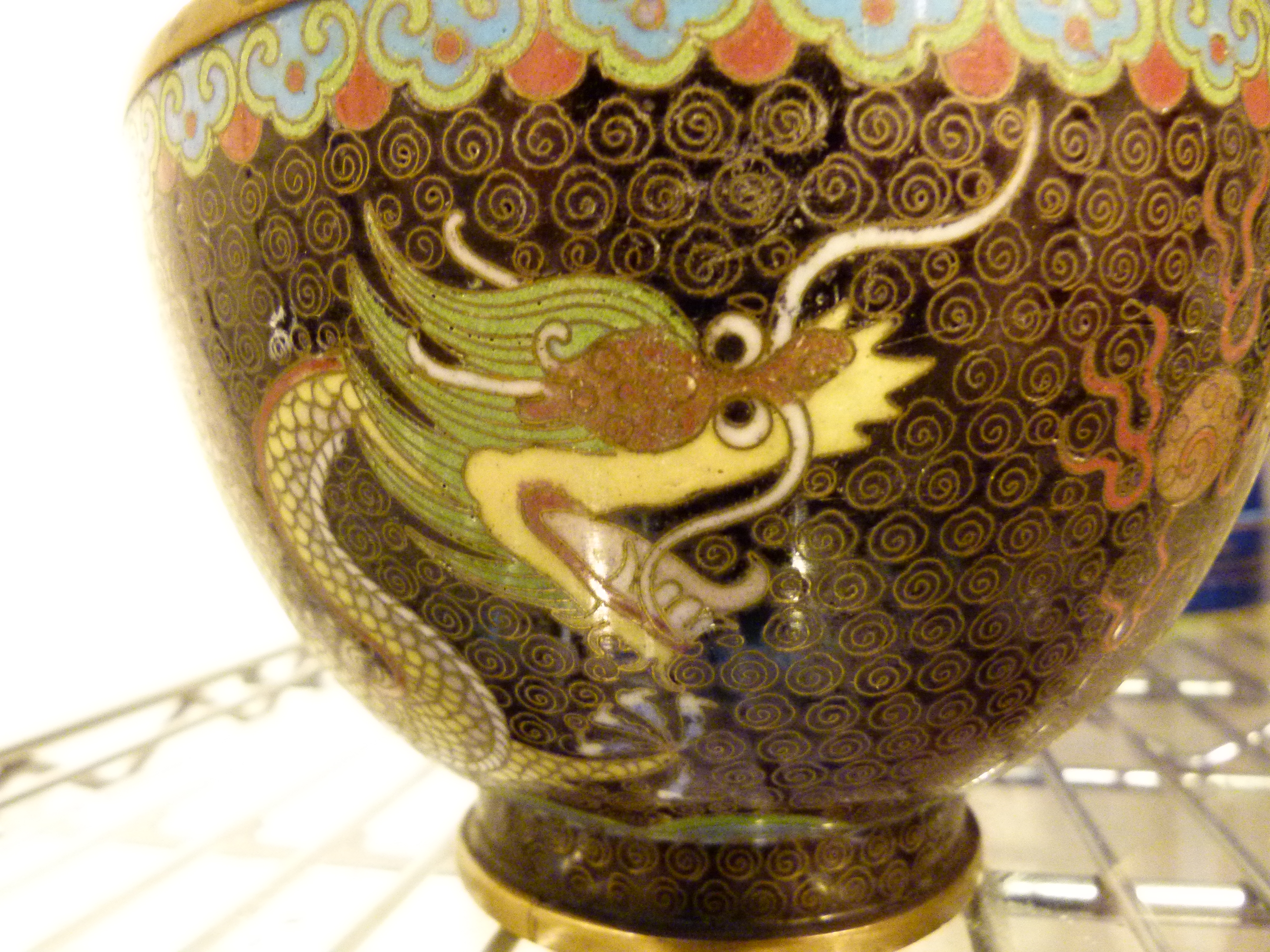 JAPANESE VASE. Japanese cloisonne vase H - Image 2 of 2