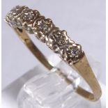 GOLD HALF ETERNITY RING.