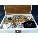 Jewellery box containing mixed costume and fashion jewellery