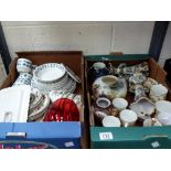 Two boxes of mixed ceramics