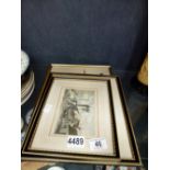 Two Warrington prints and a Chinese silk picture