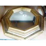 Octagonal gilt framed mirror