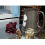 Quantity of collectable figures and a pewter jug,