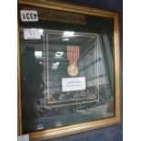 Framed Italian medal presented to Sgt Attilio Caira from the Alpine Regiment