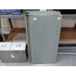 Metal shelving unit and a two drawer filing cabinet