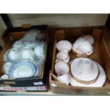 Two boxes of good quality tea sets including Vale and Ironstone