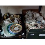 Two boxes of mixed ceramics