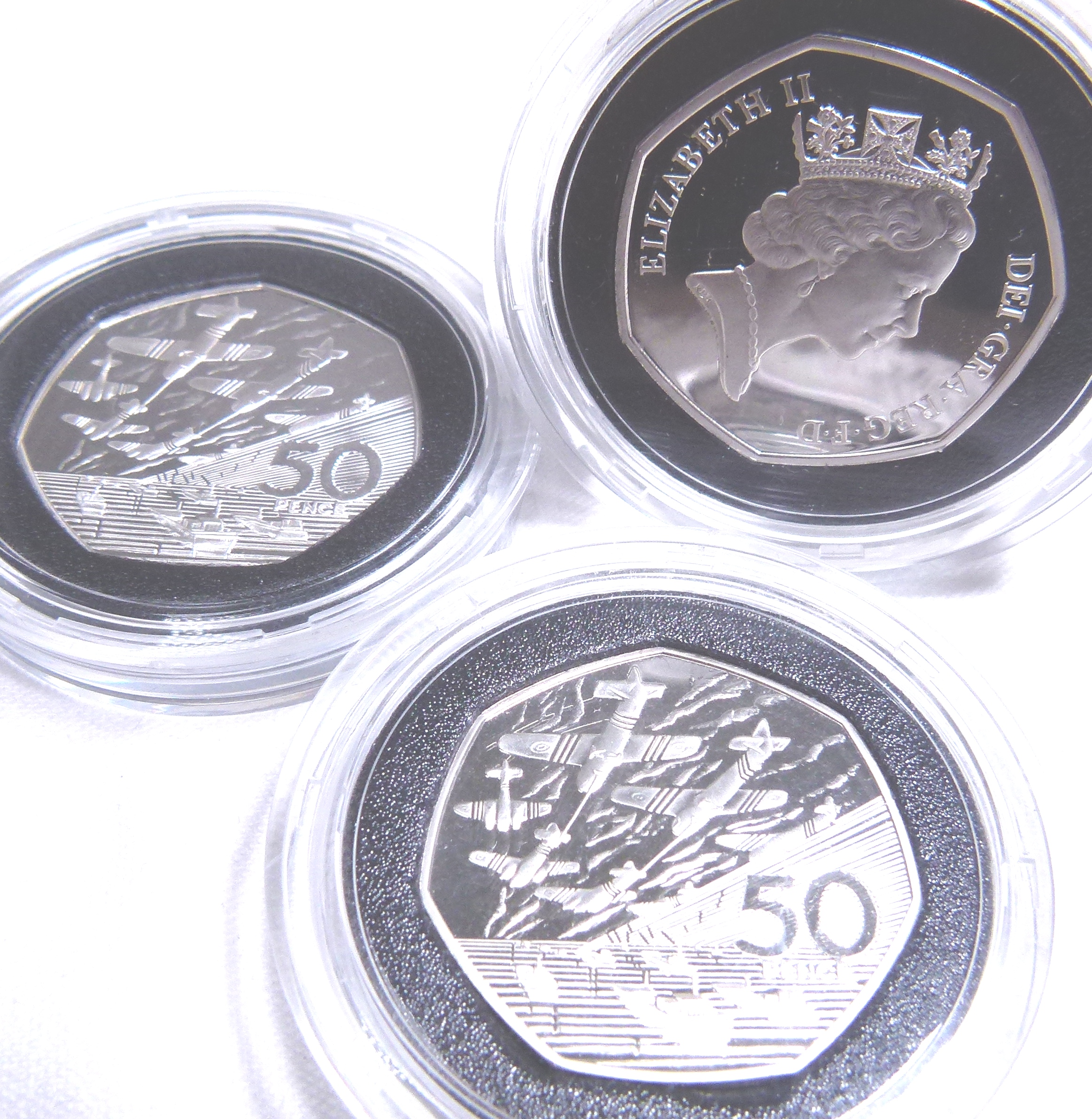 50P SILVER PROOF COINS.