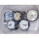 FOUR POCKET WATCHES.