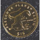 1 GRAMME DINOSAUR GOLD COIN.