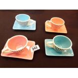 ART DECO CUPS & SAUCERS.