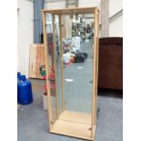 BEECH DISPLAY CABINET.