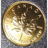 $2 MAPLE LEAF GOLD COIN.
