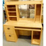 OAK PEDESTAL DESK.