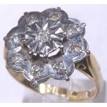 DIAMOND FLOWER RING.