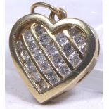 14 CT DIAMOND HEART PENDANT.