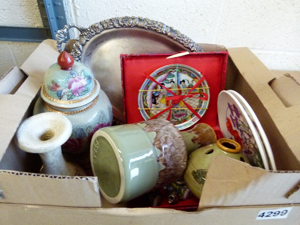 Box of mixed items including silver plat