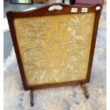 VICTORIAN EMBROIDERED FIRE SCREEN. Victo