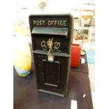 GR POST BOX. Cast iron GR post box in bl