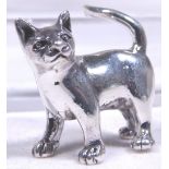 SILVER CAT. Stamped silver standing cat