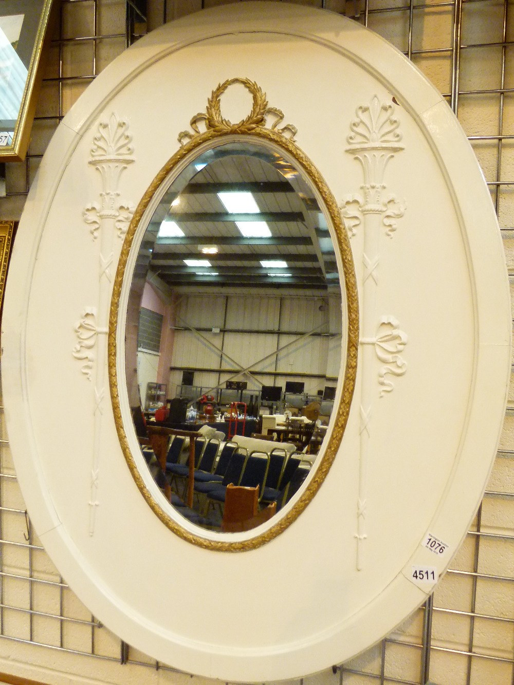 REGENCY STYLE MIRROR. Large wood framed