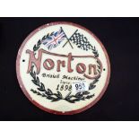 NORTON SIGN. Cast iron Norton sign, D: 2