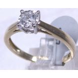 DIAMOND SOLITAIRE RING. 9 ct gold 0,25 c