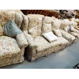 Floral upholstered four piece suite incl
