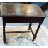 CARVED OAK TABLE. Carved oak table with