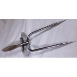 MEAT FORK. Silver handled, 2 prong meat