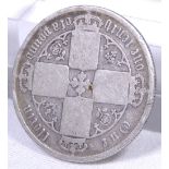 SILVER GOTHIC FLORIN. Antique sterling s