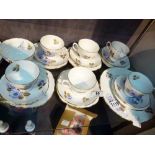 Crown Royal tea service in blue rose pattern