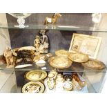 Assorted treen wall plaques etc