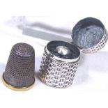 SILVER THIMBLE & CASE.