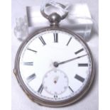 SILVER CASED POCKET WATCH.