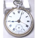 CHROMIUM PLATED ALARM POCKET WATCH.