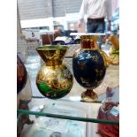 Two miniature Bohemian glass vases