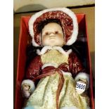 Boxed Leonardo Christmas porcelain doll