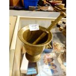 Brass pestle and mortar