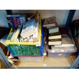 Five boxes of mixed books including complete set of childrens encyclopedia