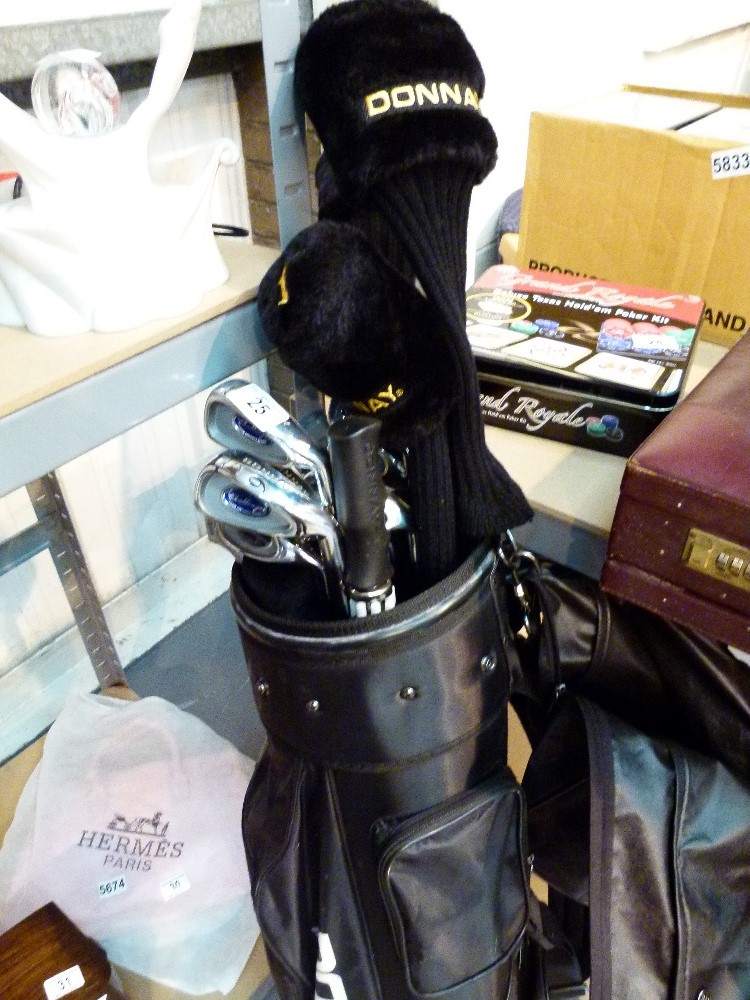 Set of Donnay golf clubs and carry bag