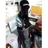 Set of Donnay golf clubs and carry bag