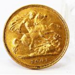 1901 VICTORIA HALF SOVEREIGN.