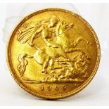 1909 HALF SOVEREIGN.